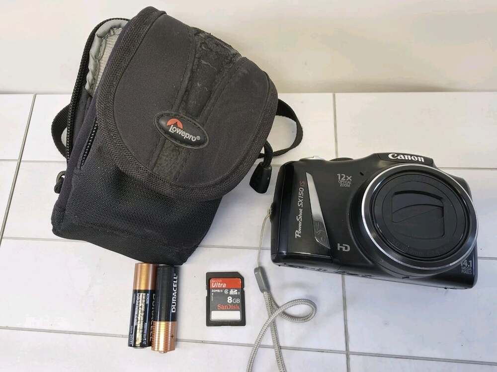 Canon PowerShot SX150 IS Digital Camera TESTED & WORKS 8gb SD
